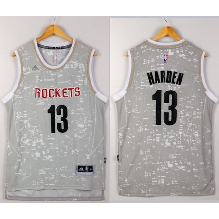Rockets #13 James Harden Grey City Light Stitched NBA Jersey