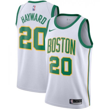 Men's Boston Celtics #20 Gordon Hayward White City Edition Swingman Stitched Jersey