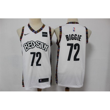 Men's Brooklyn Nets #72 Biggie 2020 White City Edition Stitched Jersey