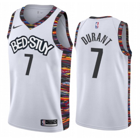 Men's Brooklyn Nets #7 Kevin Durant White 2019 City Edition Stitched NBA Jersey