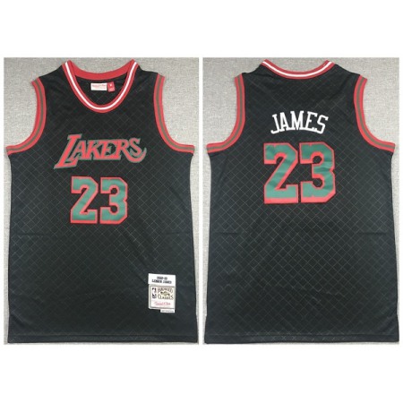 Men's Los Angeles Lakers #23 LeBron James 2018-19 Black Mitchell & Ness Hardwood Classics Stitched Jersey