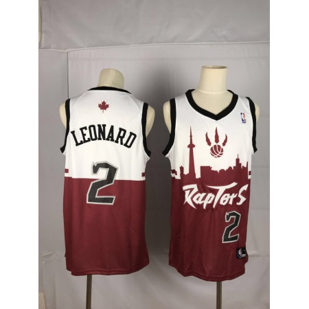 Men's Toronto Raptors #2 Kawhi Leonard White/Red 2019 City Edition Swingman Stitched NBA Jersey