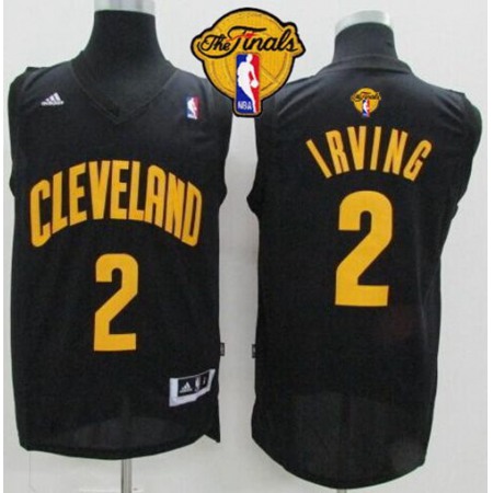 Cavaliers #2 Kyrie Irving Black Fashion The Finals Patch Stitched NBA Jersey