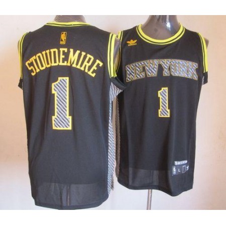 Knicks #1 Amare Stoudemire Black Electricity Fashion Stitched NBA Jersey