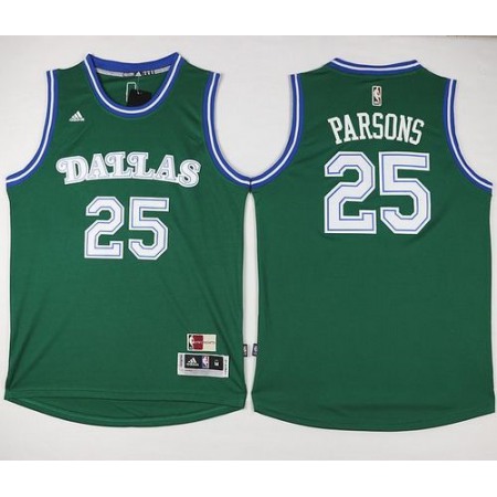 Mavericks #25 Chandler Parsons Green Hardwood Classics Performance Stitched NBA Jersey