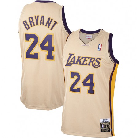 Men's Los Angeles Lakers #24 Kobe Bryant 2008-09 Cream Mitchell & Ness Hardwood Classics Stitched Jersey