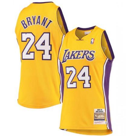 Men's Los Angeles Lakers #24 Kobe Bryant Mitchell & Ness Gold Hardwood Classics Stitched Jersey