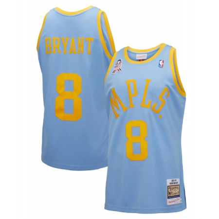 Men's Los Angeles Lakers #8 Kobe Bryant Light Blue Hardwood Classics 2001-02 Stitched Basketball Jersey