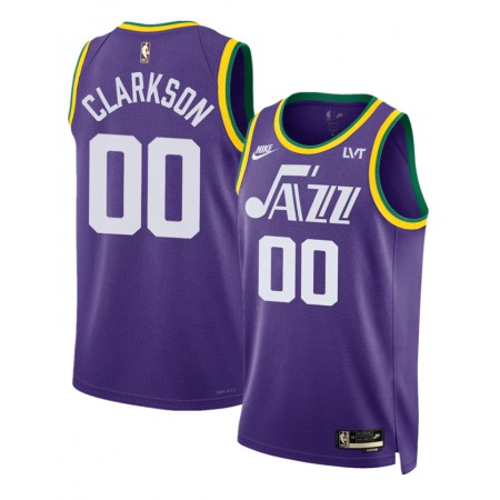 Men's Utah Jazz #00 Jordan Clarkson Purple 2023 Classic Edition Stitched Basketball Jersey