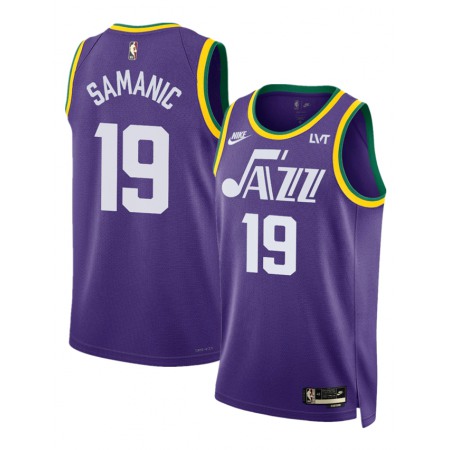 Men's Utah Jazz #19 Luka Samanic Purple 2023 Classic Edition Stitched Basketball Jersey