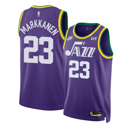 Men's Utah Jazz #23 Lauri Markkanen Purple 2023 Classic Edition Stitched Basketball Jersey