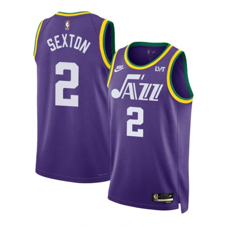 Men's Utah Jazz #2 Collin Sexton Purple 2023 Classic Edition Stitched Basketball Jersey