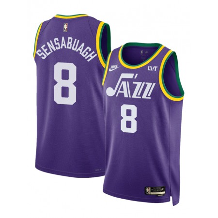 Men's Utah Jazz #8 Brice Sensabaugh Purple 2023 Classic Edition Stitched Basketball Jersey