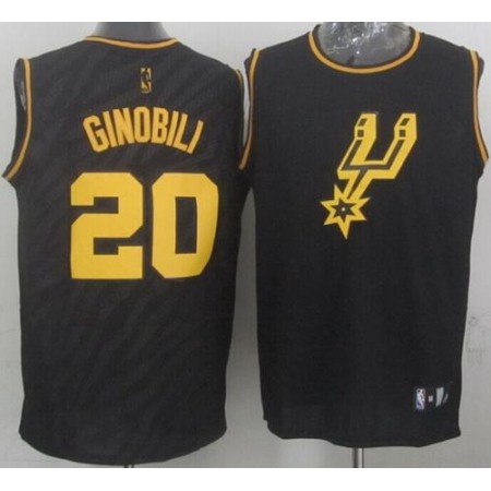 Spurs #20 Manu Ginobili Black Precious Metals Fashion Stitched NBA Jersey