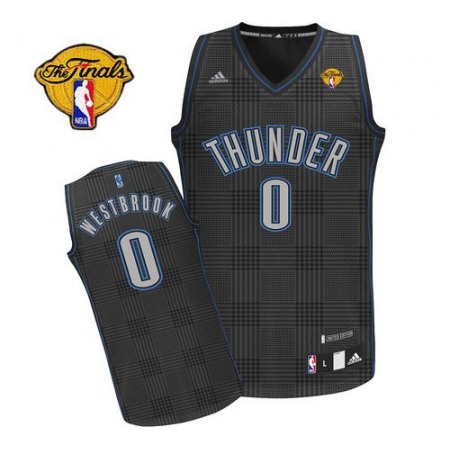 Thunder #0 Russell Westbrook Black Rhythm Fashion With Finals Patch Stitched NBA Jersey
