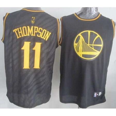 Warriors #11 Klay Thompson Black Precious Metals Fashion Stitched NBA Jersey