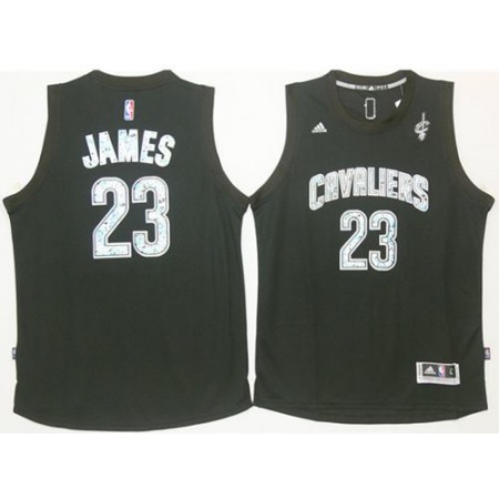 Cavaliers #23 LeBron James Black Diamond Fashion Stitched NBA Jersey