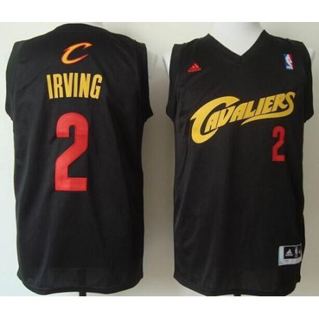 Cavaliers #2 Kyrie Irving Black(Red No.) Fashion Stitched NBA Jersey