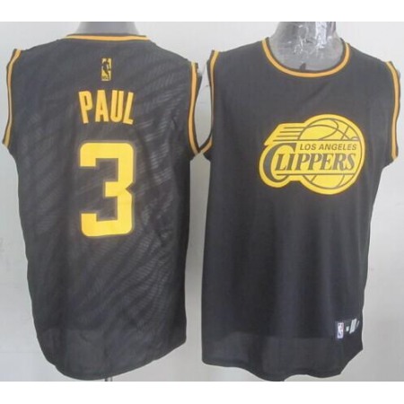 Clippers #3 Chris Paul Black Precious Metals Fashion Stitched NBA Jersey