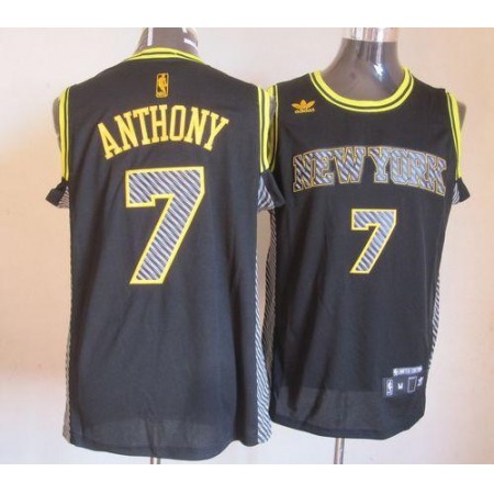 Knicks #7 Carmelo Anthony Black Electricity Fashion Stitched NBA Jersey