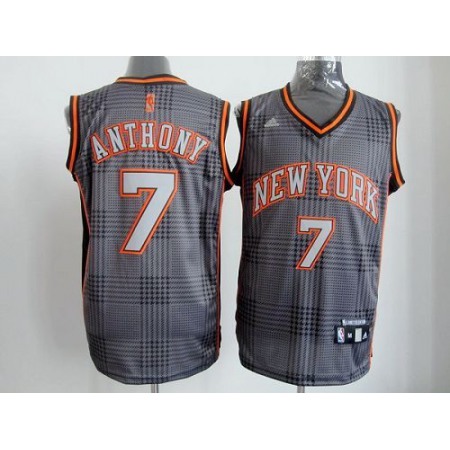 Knicks #7 Carmelo Anthony Black Rhythm Fashion Stitched NBA Jersey