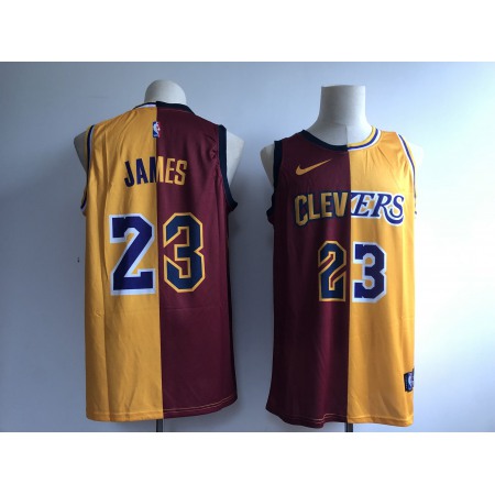 Men's Los Angeles Lakers #23 Lebron James Wine/Gold Fashion Swingman Stitched NBA Jersey