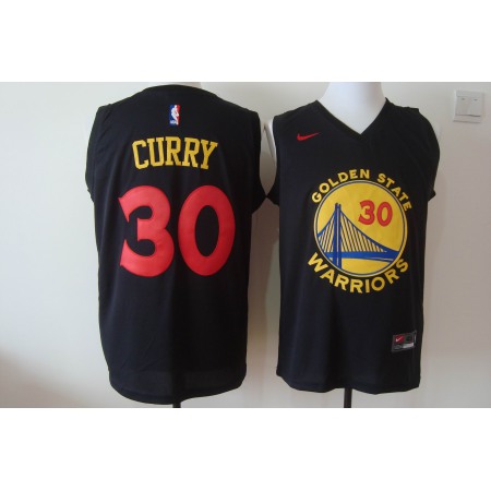 Men's Nike Golden State Warriors #30 Stephen Curry Black New Fashion Stitched NBA Jersey