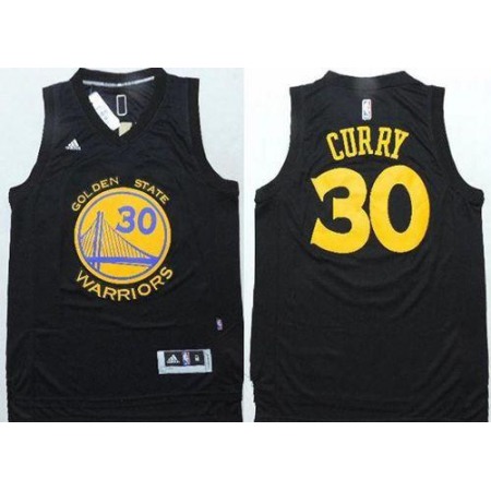 Warriors #30 Stephen Curry Black Fashion Stitched NBA Jersey