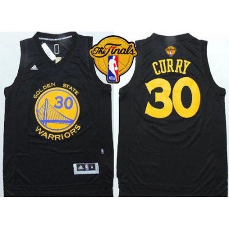 Warriors #30 Stephen Curry Black Fashion The Finals Patch Stitched NBA Jersey