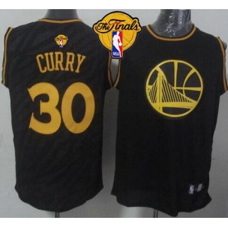 Warriors #30 Stephen Curry Black Precious Metals Fashion The Finals Patch Stitched NBA Jersey