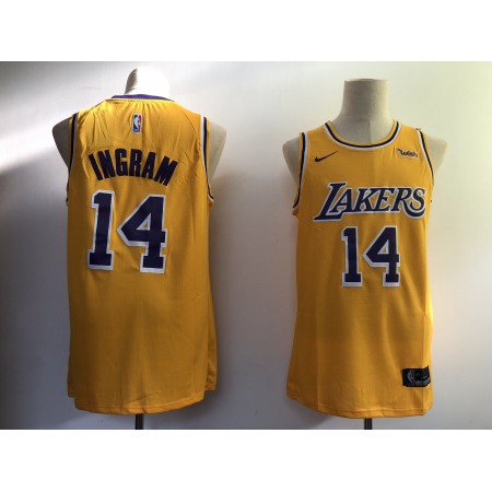 Men's Los Angeles Lakers #14 Brandon Ingram Gold Icon Edition With WISH Patch Stitched NBA Jersey