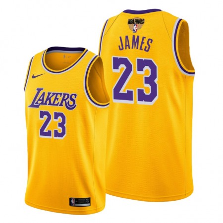 Men's Los Angeles Lakers #23 LeBron James 2020 Gold Finals Bound Icon Edition Stitched Jersey