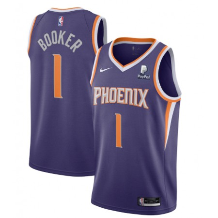 Men's Phoenix Suns #1 Devin Booker Purple Icon Edition Stitched Jersey