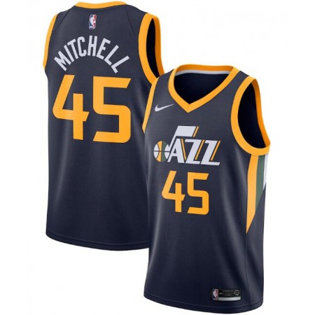 Men's Utah Jazz #45 Donovan Mitchell Navy Icon Edition Swingman Stitched Jersey