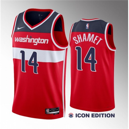 Men's Washington Wizards #14 Landry Shamet Red Icon Edition Stitched Jersey
