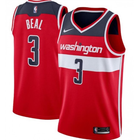 Men's Washington Wizards #3 Bradley Beal Red Icon Edition Swingman Stitched Jersey