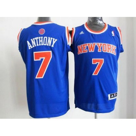 Knicks #7 Carmelo Anthony Blue Road New 2012-13 Season Stitched NBA Jersey