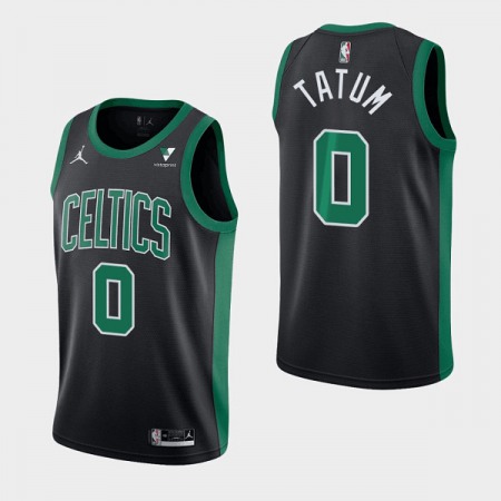 Men's Boston Celtics #0 Jayson Tatum Black Statement Edition Swingman Vistaprint Patch Stitched Jersey