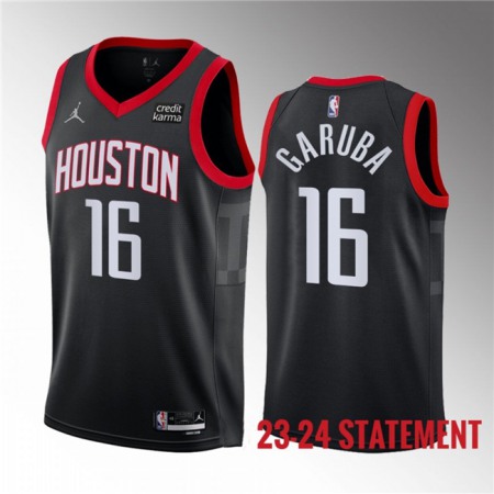 Men's Houston Rockets #16 Usman Garuba Black 2023 Statement Edition Stitched Basketball Jersey