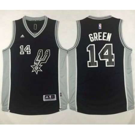 Spurs #14 Danny Green Black New Road Stitched NBA Jersey