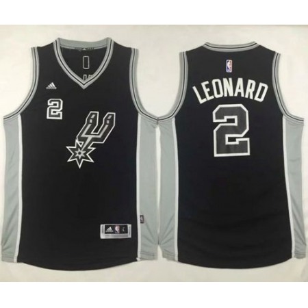 Spurs #2 Kawhi Leonard Black New Road Stitched NBA Jersey