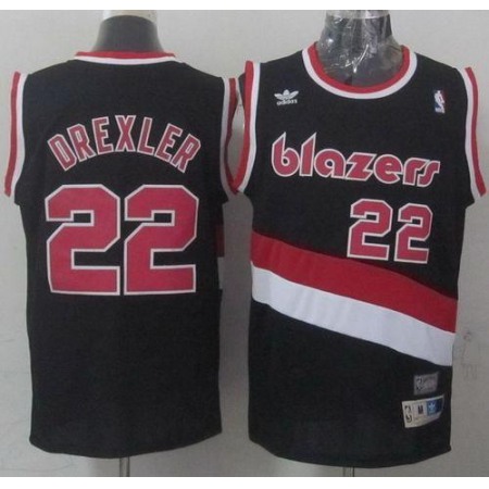 Blazers #22 Clyde Drexler Black Soul Swingman Throwback Stitched NBA Jersey