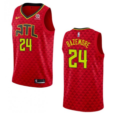 Men's Atlanta Hawks #24 Kent Bazemore Red Statement Edition Stitched Jersey