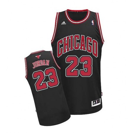 Men's Chicago Bulls #23 Michael Jordan Black Swingman Stitched Basketball Jersey