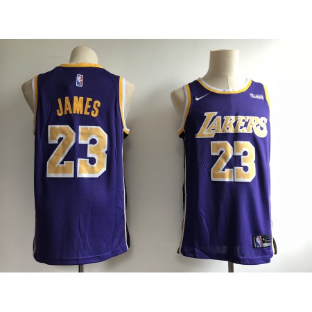 Men's Los Angeles Lakers #23 LeBron James Purple 2018/19 Statement Edition Swingman Stitched NBA Jersey