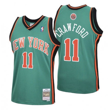Men's New Yok Knicks #11 Jamal Crawford 2006-07 Green Swingman Stitched Jersey