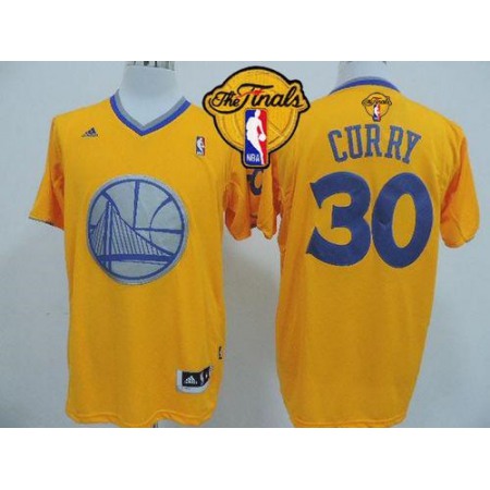 Warriors #30 Stephen Curry Gold 2013 Christmas Day Swingman The Finals Patch Stitched NBA Jersey