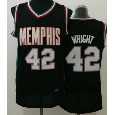 Grizzlies #42 Lorenzen Wright Black Throwback Stitched NBA Jersey