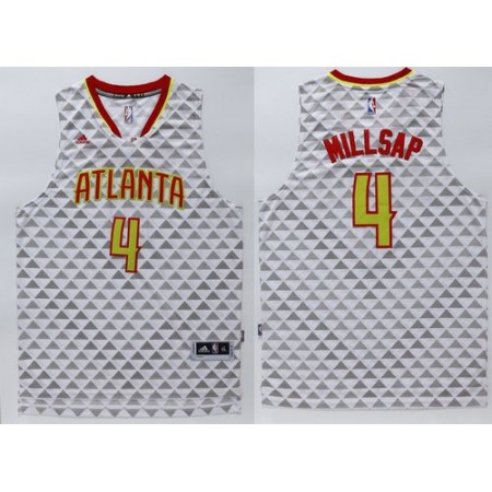 Hawks #4 Paul Millsap White Swingman Stitched NBA Jersey