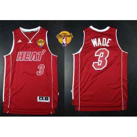Heat #3 Dwyane Wade Red Pride Swingman Finals Patch Stitched NBA Jersey